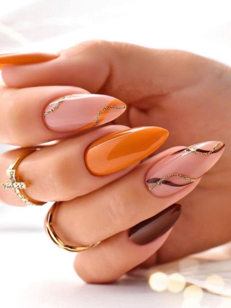 30 Stunning Burnt Orange Nails For A Gorgeous Season - 211