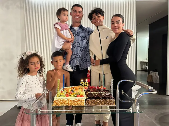 Ronaldo's kids made another appearance at his 39th birthday