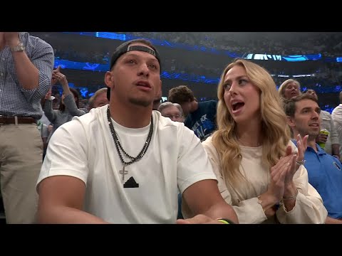 Patrick & Brittany Mahomes courtside for Thunder vs. Mavericks Game 3 | NBA on ESPN - YouTube