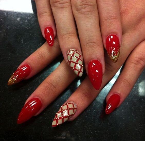 33 Red Prom Nails To Make You The Center Of Attention - 261