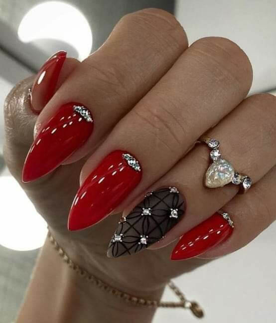 33 Red Prom Nails To Make You The Center Of Attention - 263