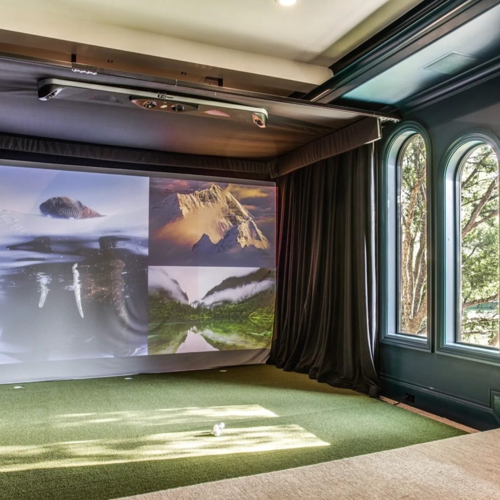 Golf Simulator Room in DeMarcus Ware's Texas Home